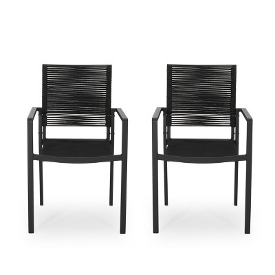 GDFStudio Crested Bay Outdoor Aluminum and Rope Dining Chairs (Set of 2)
