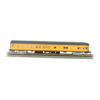 Bachmann Trains 14304 HO Scale 1:87 Union Pacific Smooth Side Observation Car w/ Lighted Interior and Blackened Machined Metal Wheels, Gold