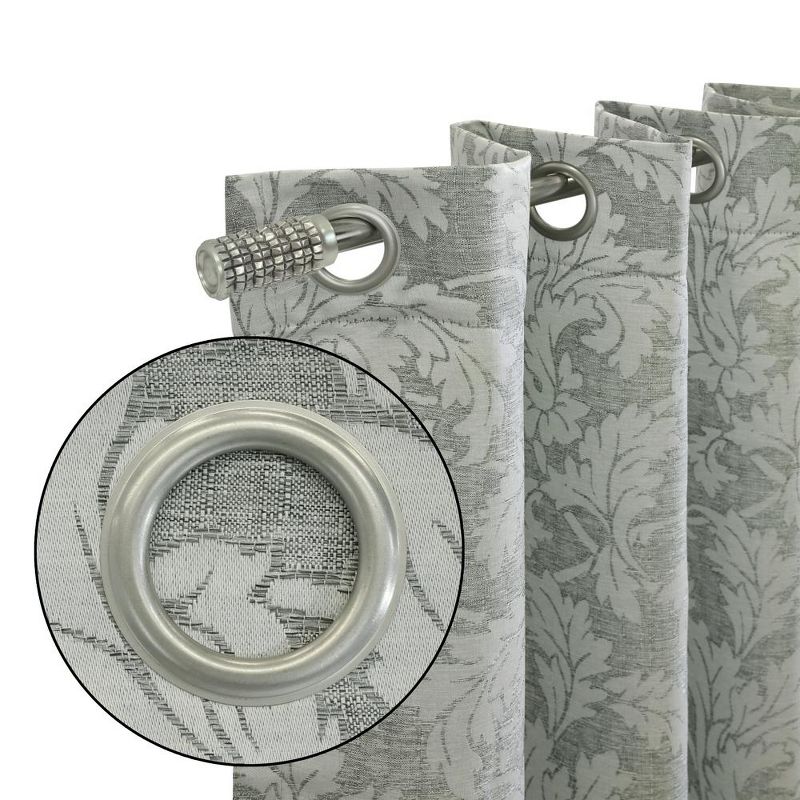 Habitat Valencia Light Filtering Provide Daytime Privacy Rich Woven Branch Leaf Design Grommet Curtain Panel Grey, 3 of 6