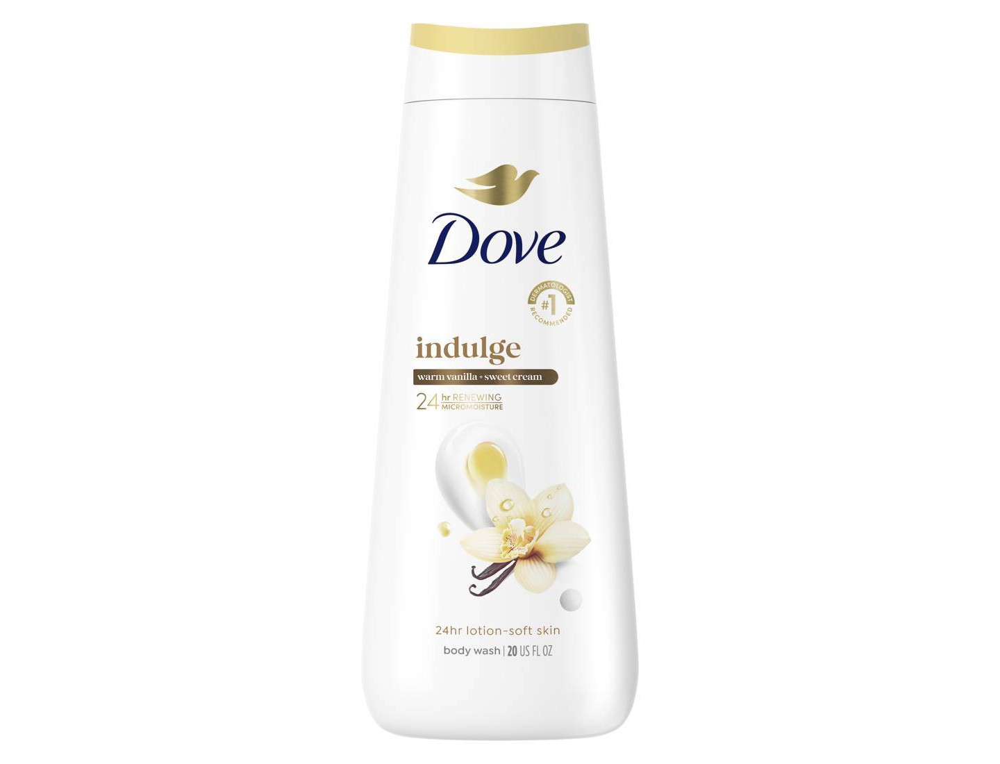 Гель для душа Dove Beauty Indulge, Warm Vanilla Sweet Cream, 20 fl oz, цвет: Кремовый — фото 1
