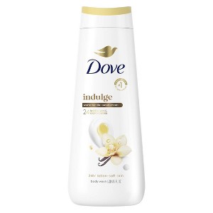 Dove Beauty Indulge 24-Hour Lotion-Soft Skin Body Wash - Warm Vanilla Sweet Cream - 20 fl oz - 1 of 4
