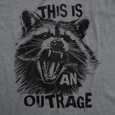 Мужские футболки Crazy Dog T-Shirts, Inc. Mens Funny T Shirts This Is An Outrage Sarcastic Racoon Tee For Men - Crazy Dog Men's T Shirt for Animal Lovers Dark Grey XL — фото 2
