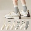 Anna-Kaci 3 Pairs Women's Crew Socks in Cotton Blend Ribbed Cuff Assorted Stripes Dots Letter Graphic Print Design - 2 of 4