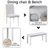 FONTOI Wooden Dining Table Set with Rectangular Table Upholstered Chairs and Bench for Comfortable Family Home Dining Spaces, Gray, 58.5"*34.5"*30" - 4 of 4