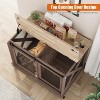 37" Wooden Dog Crate Furniture with Movable Divider & Flip Top, Side End Table with Wheels, Large Dog Home for Stylish Interiors - 2 of 4