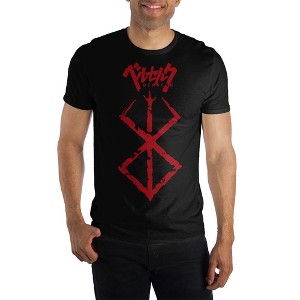 Berserk Brand of Sacrifice Graphic T-Shirt, Red Brushed Storyline, Manga Action Anime Shirt, Black - 1 of 1