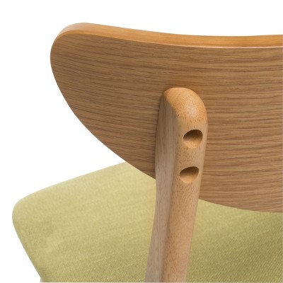 Set of 2 Dark Gray and Natural Oak Counter Height Barstools