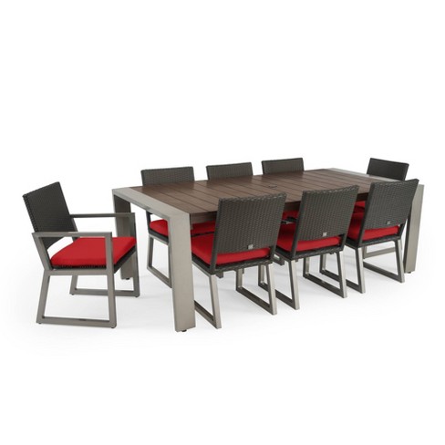 Milo Espresso 9pc Dining Set Red Rst Brands Target