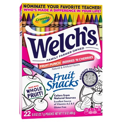 WELCH'S Fruit Snacks Berries N' Cherries & Fruit Punch - 17.6oz/22ct