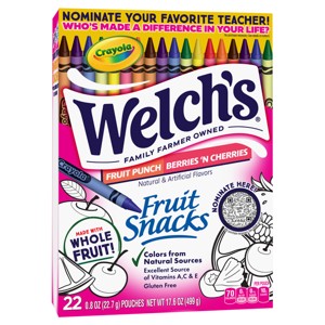 WELCH'S Fruit Snacks Berries N' Cherries & Fruit Punch - 17.6oz/22ct - 1 of 4