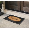 A1HC Natural Coir and Rubber Welcome Floral Design Door Mat, 23" x 38", Heavy Duty Doormats, Black - 2 of 4