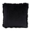 Hastings Home Oversized Luxury Square Plush Floor or Throw Pillow with Faux Fur for Bedroom, Living Room, or Dorm - Black - 3 of 4