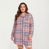 Anna-Kaci Lounge Women's Plaid Long Sleeve Sleep Shirt with Soft Brushed Fabric, Classic Button-Front Design and Above-Knee Silhouette - 2 of 4