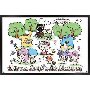Trends International Hello Kitty and Friends: 24 Nature - Group Framed Wall Poster Prints - 1 of 4