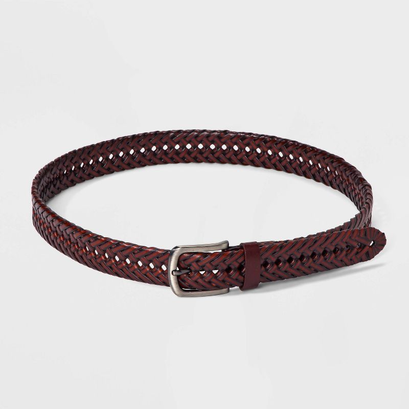 Men's Braided Lace Webbed Belt - Goodfellow & Co™ Brown, 3 of 5
