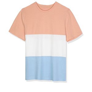 Lars Amadeus Men's Summer Color Block Round Neck Short Sleeves T-Shirt - 1 of 4