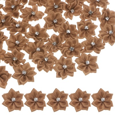 Unique Bargains Artificial Satin Rhinestone Mini Fabric Ribbons 1.2 Inch 150 Pcs