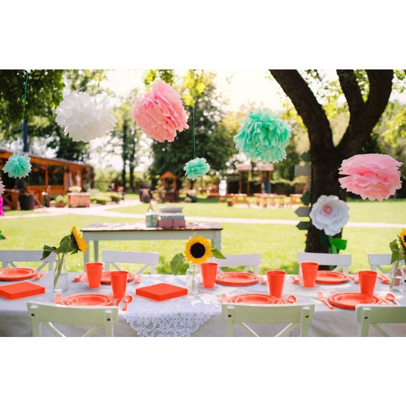 Crown Display 350 Piece Solid Color Disposable Plastic Dinnerware party set- Serves 50, 5 of 8