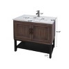 Bathroom Storage Cabinets With 2 Storage Doors, Bathroom Storage Cabinets Floor Standing With Ceramic Sink & Hot And Cold Faucet-Cuddlewood - 4 of 4