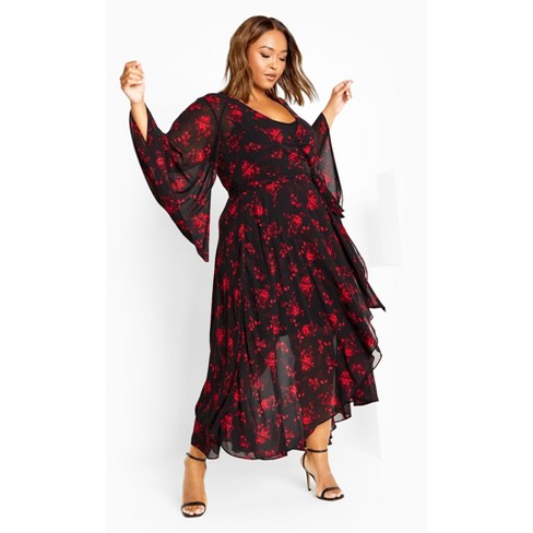 Women's Plus Size Julissa Print Maxi Dress - berry | CITY CHIC - image 1 of 4