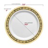 Smarty Had A Party White w/ Black and Gold Royal Rim Plastic Dinnerware Set - 120 Sets - 4 of 4