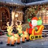 HOMCOM 8ft Long Christmas Inflatable Santa Claus with Sleigh and Reindeer, Outdoor Blow-Up Yard Decoration with LED Lights Display - 3 of 4