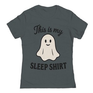Rerun Island Women My Sleep Shirt Halloween Ghost Short Sleeve Graphic Cotton T-Shirt - 1 of 4
