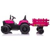 Jojoka 12V Kids Ride-On Tractor with Trailer, Electric Tractor with Dual Motors, LED Lights, USB/MP3, for Ages 3-6 - 3 of 4