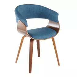 Vintage Mode Mid-Century Modern Dining Accent Chair Walnut/Blue - LumiSource