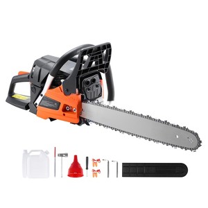 VEVOR Gas Chainsaw, 52CC 18" 2.55HP, Gasoline Powered Chain Saw, Handheld Cordless Petrol Chainsaws for Tree Wood Branch Cutting, Orange - 1 of 4