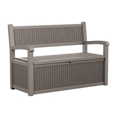 CAVINAS Outdoor Storage Bench with 70 Gal Hidden Compartment,Weather-Resistant Rattan Design Resin Seat,51" L