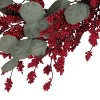 TopComfy Artificial Trees 29in Eucalyptus Berry Wreath Faux Eucalyptus Wreath Artificial Berry Wreath Eucalyptus Tree for Door, Red, 29"*5"*27" - 3 of 4