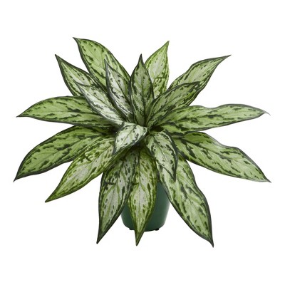 Summer Elegance Silk Silver Queen Tabletop Arrangement in Green Planter