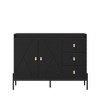 Buffets Sideboard, Fluted Sideboard Cabinet With LED Lights, Accent Sideboard With 2 Door & 3 Drawer, for Dining Room and Kitchen Storage - 2 of 4