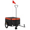 vidaXL Bike Trailer Black and Orange 99.2 lb Iron - 2 of 4
