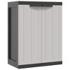 vidaXL Outdoor Storage Cabinet Gray and Black 25.6"x14.6"x33.5" PP - 2 of 4
