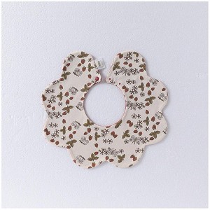 MyKids-Usa Adorable Simple Pattern Cotton Snap-on Flowers Shaped Bib - 1 of 2