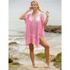 Coolmee Women's Bikini Cover Up V-Neck Short Sleeve Crochet Side Tie Cover-Up Summer Beach Dress - 2 of 4