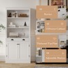 71" Tall 5-Tier Bookcase with 2 Doors & 1 Drawer, Adjustable Shelf Wooden Storage Cabinet for Living Room, Home Office - 3 of 4