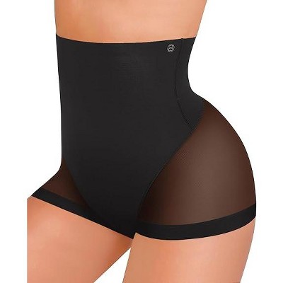 SHAPELLX Women's Shapewear Panties Tummy Control Underwear High Waist Body Shaper Breathable Compression Briefs Girdle—Black 38