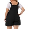 Agnes Orinda Women's Plus Size Chambray Tie Shoulder Sleeveless Casual Short Cargo Jumpsuits with Pocket - 4 of 4