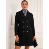 Allegra K Women's Notched Lapel Pockets Double Breasted Long Sleeve Trench Coats - 4 of 4