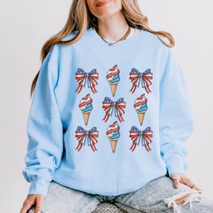 Simply Sage Market Patriotic Ice Cream Stacked Coquette Lightweight Garment Dyed Sweatshirt - 1 of 4