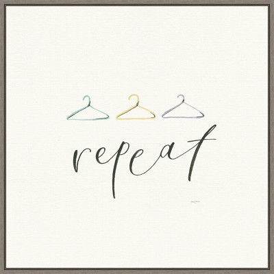 Wash Dry Fold Repeat Typography Canvas Wall Art 22 x 22-in