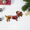 Unique Bargains Christmas Brooches YNCP7253 Alloy Dripping Wax Gold Tone Red 2.05"x1.18" 1 Pc - 2 of 4