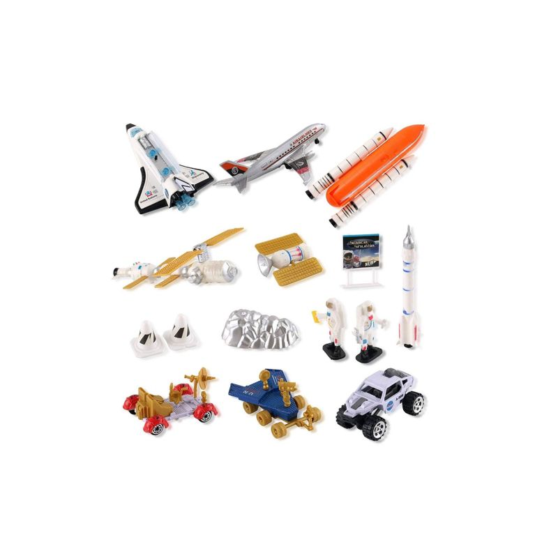 Insten 15 Piece Space Toys Vehicle Playset With Rockets, Satellites, Rovers & Cars, 1 of 8