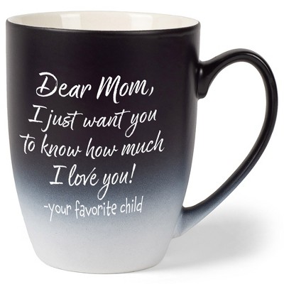 Elanze Designs Mom I Love You Two Toned Ombre Matte Black and White 12 ounce Ceramic Stoneware Coffee Cup Mug