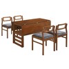 ChicFurnit Dining Sets Extendable Square Table Set with Storage Shelf Upholstered Chairs for Kitchen Dining Room, Brown, 39.17"*24.8"*9.65" - 2 of 4