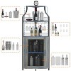 Wine Bar Cabinet with Large Storage Space and Detachable Wine Rack, Wine Cabinets with Glass Holder and Mesh Door for Dining Room, Living Room - 4 of 4