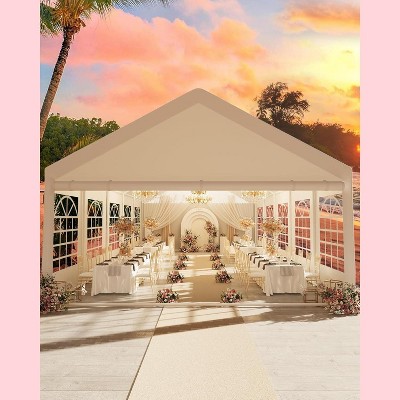 Outdoor Tent Event Shelter with Carry Bags & Removable Sidewalls, Outdoor Canopy Galvanized Steel Carport, for Event Birthday Party